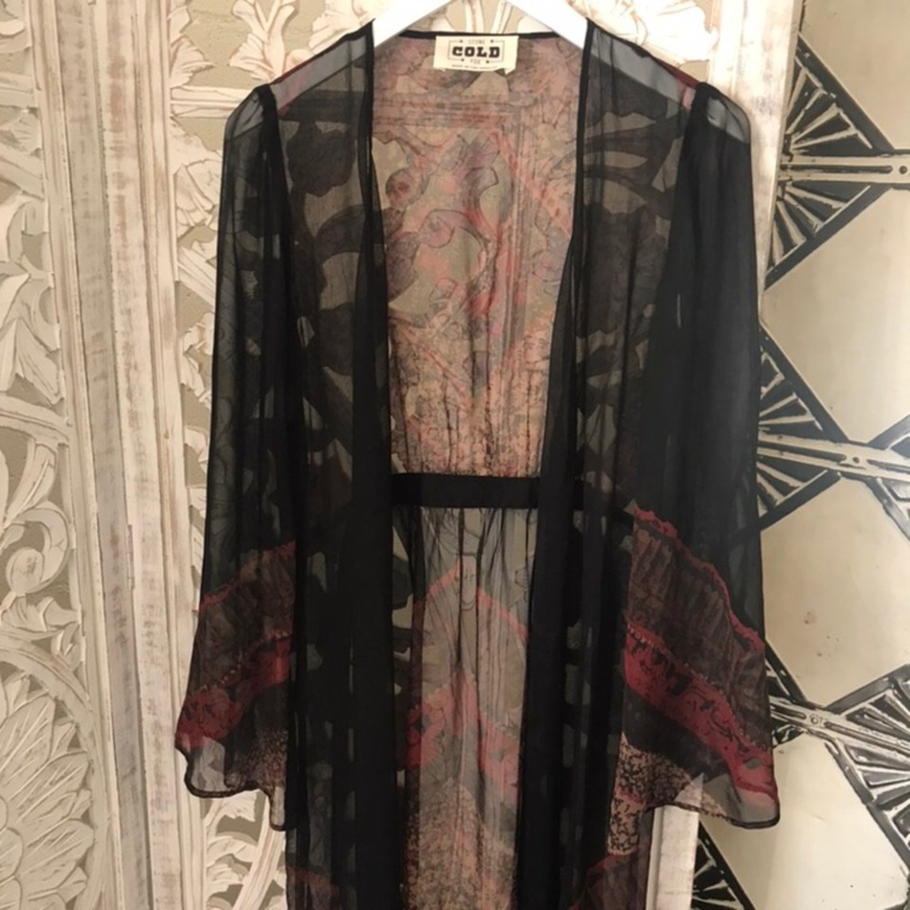 STONE COLD FOX SHEER SILK VIOLANTE DUSTER ROBE FOR LOVE LEMONS ZIMMERMANN BOHO - Picture 3 of 12